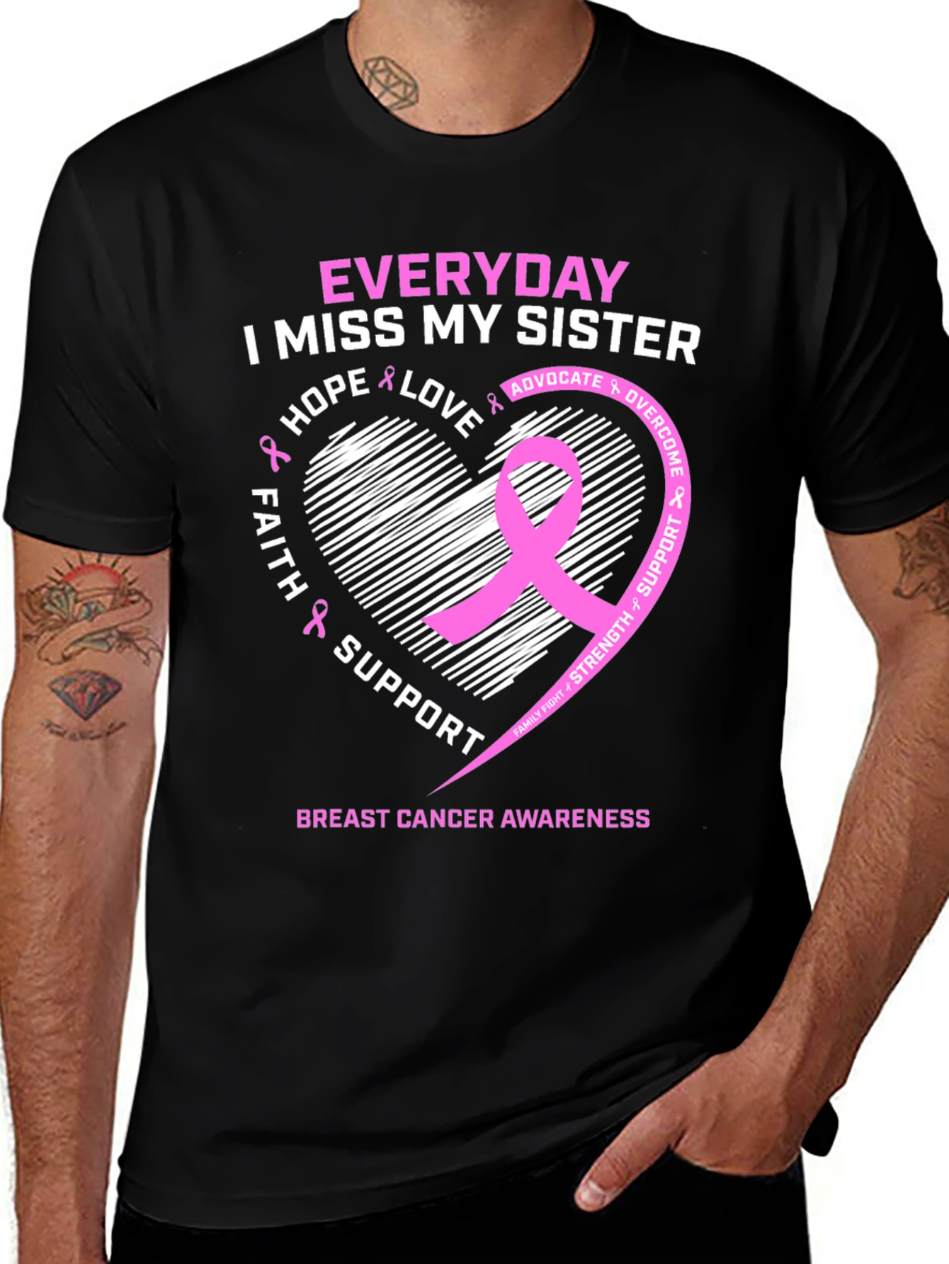Breast Cancer Awareness I Miss My Sister T-Shirt