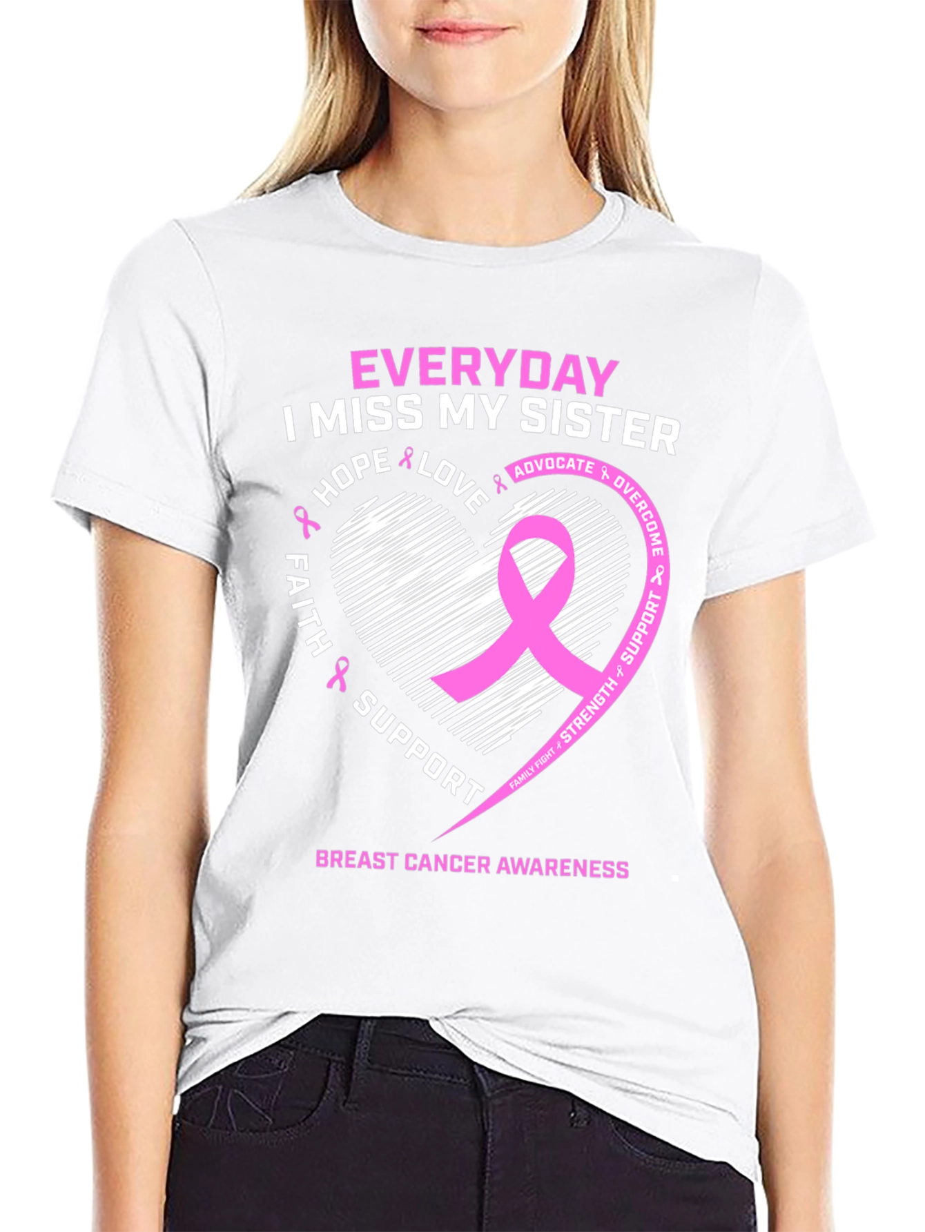 Breast Cancer Awareness I Miss My Sister T-Shirt