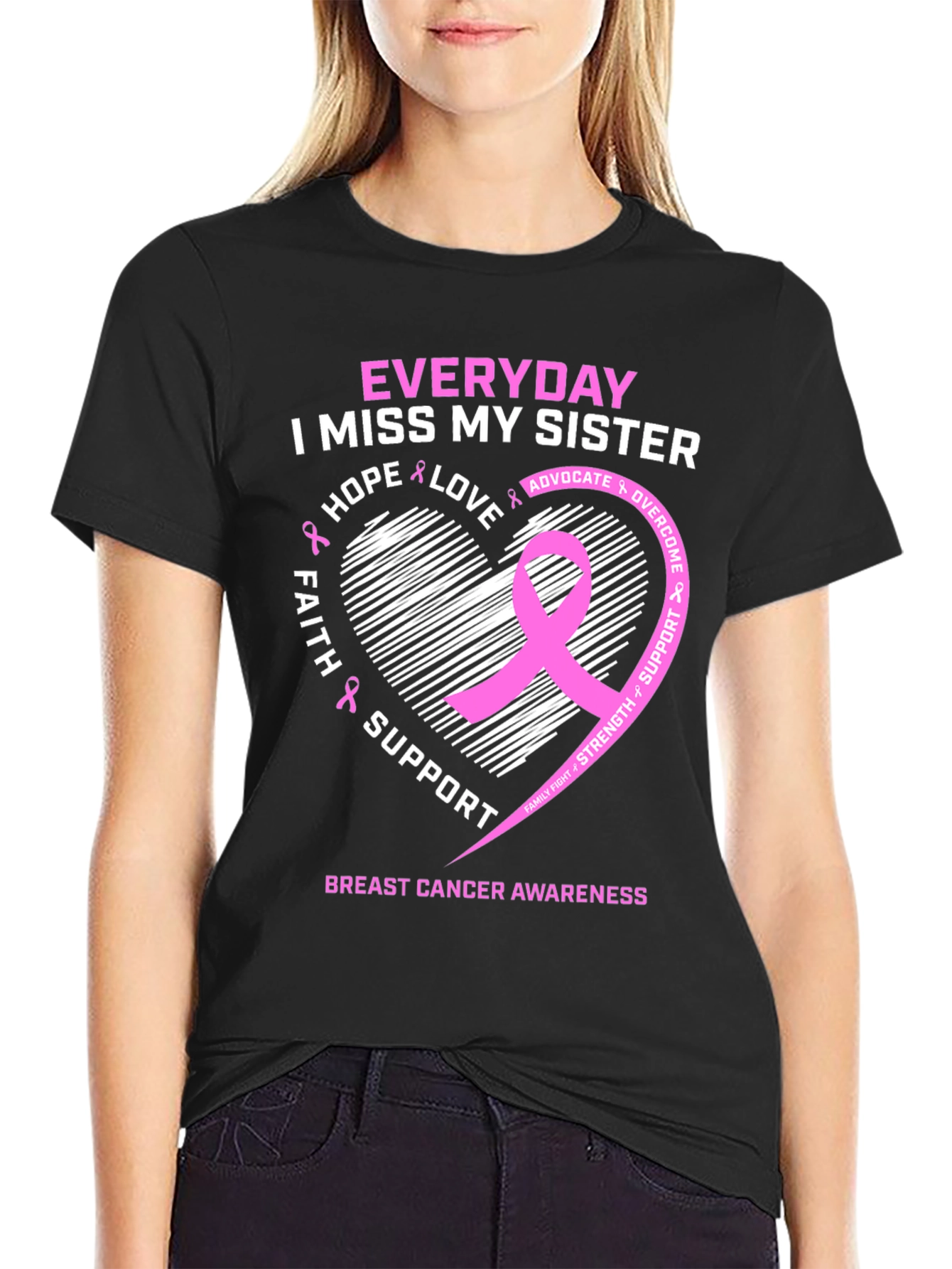 Breast Cancer Awareness I Miss My Sister T-Shirt